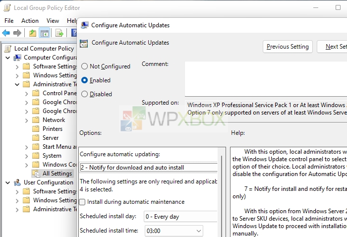 Configure Automatic Updates Group Policy Windows