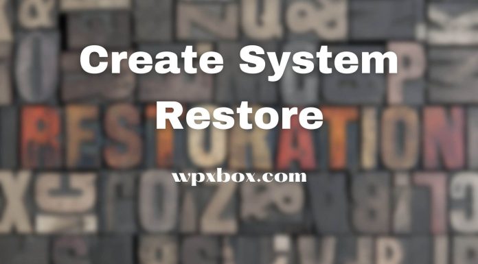 Create System Restore Point