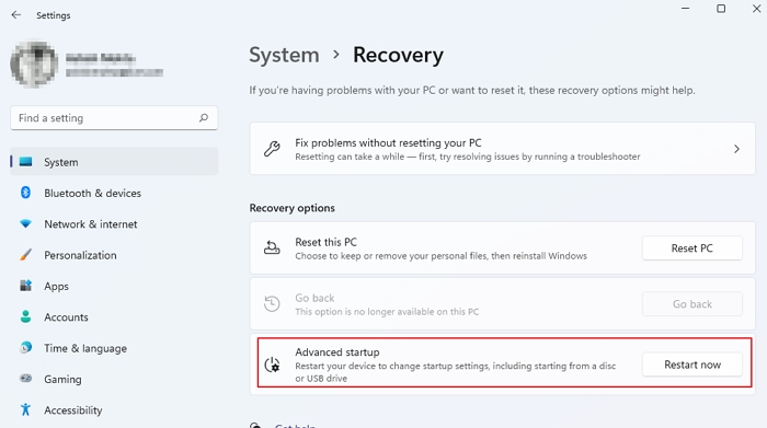 Advanced Startup Windows and Advanced Recovery