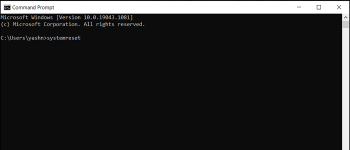 Reset Windows 11 using Command Prompt