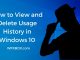 How To Delete Usage History in Windows 10