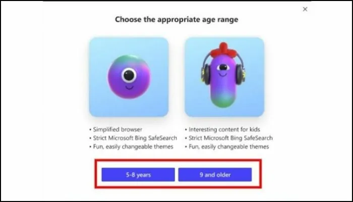 Choose Age Range Edge
