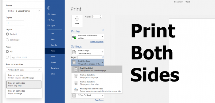 Microsoft Edge can't find Print on both sides when printing PDF or any other document
