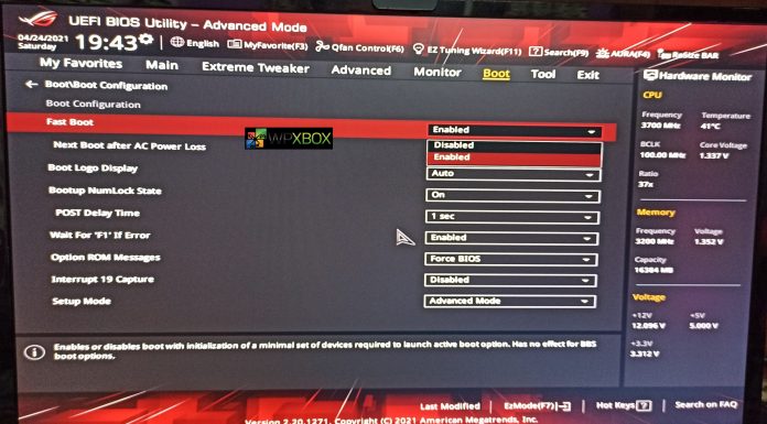 Enable Disable Fastboot Windows