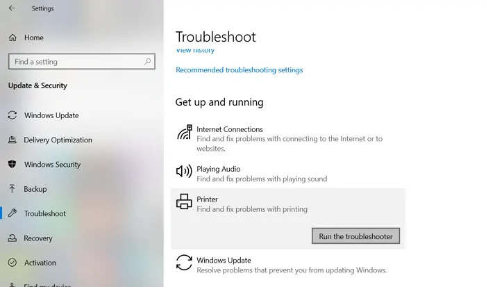 Troubleshoot Printer Issue in Windows 10