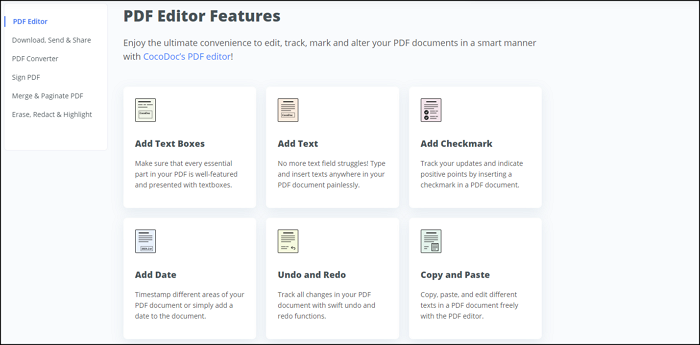 CocoDOC PDF Editor Features