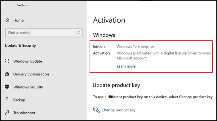 windows 10 digital key