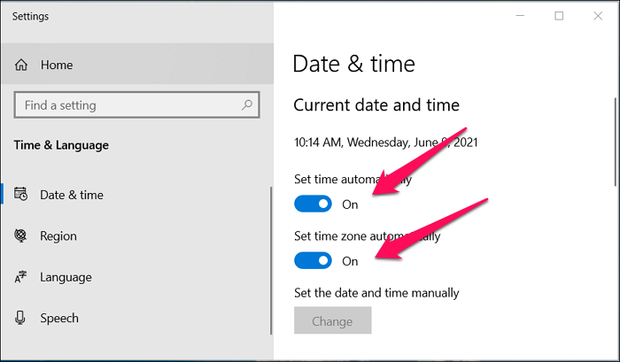 Change Date Time Windows