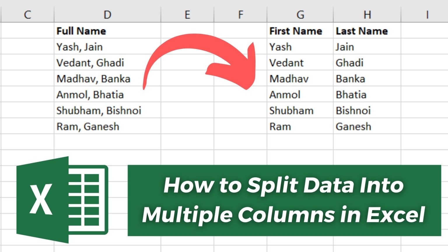 How To Split Data Into Multiple Columns In Microsoft Excel 6279