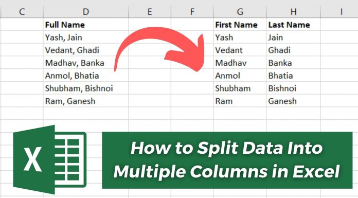 How to Split Data Into Multiple Columns Office Excel