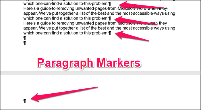 Paragraph Markers Microsoft Word