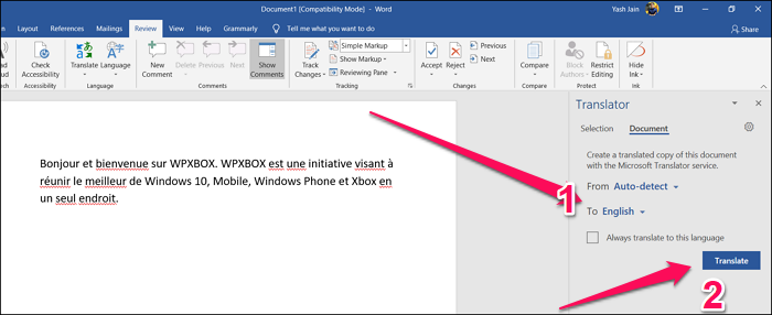 How to Translate a Word Document (Microsoft Document Translator)