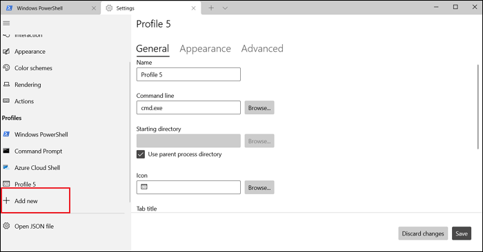 Add Profile Windows Terminal