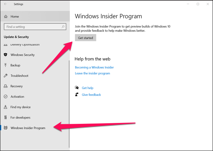 Join Windows Insider Program