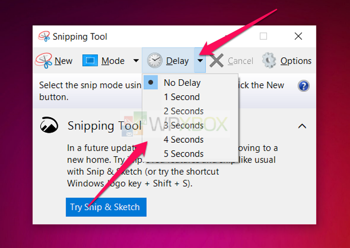 Snipping Tool delay