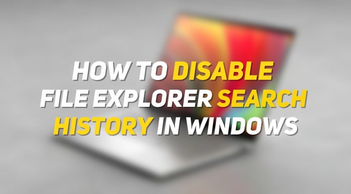 Disable File Explorer Search History on Windows