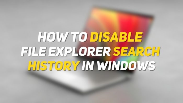 Disable File Explorer Search History on Windows