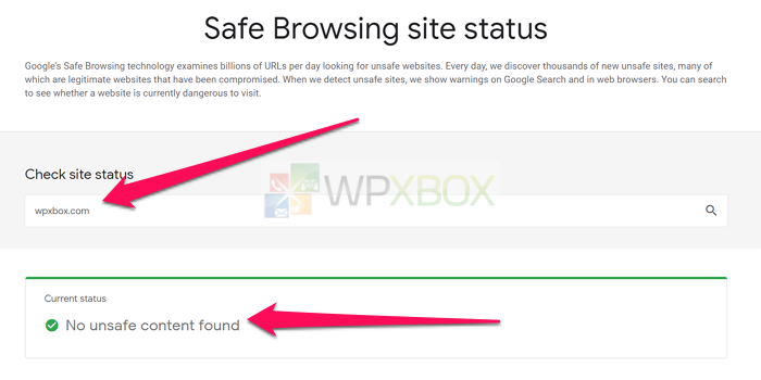 Google Safe Browsing Status