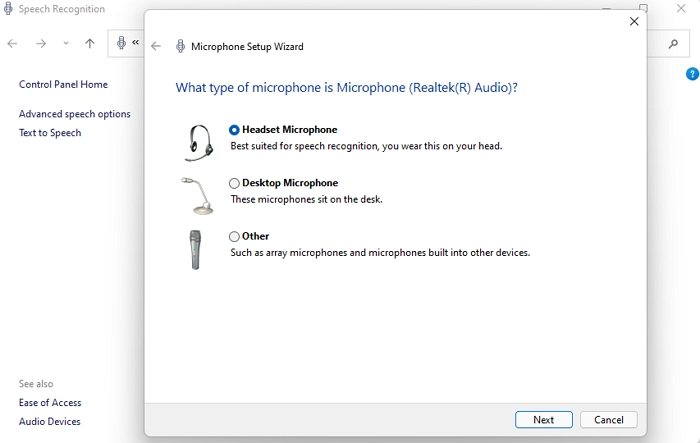 Microsoft Microphone Setup Wizard