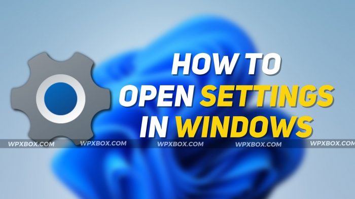 Open Settings Windows