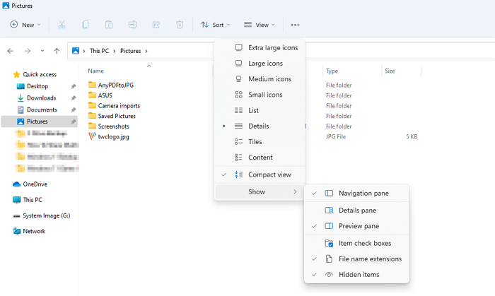 Windows Preview Pane Mode File Explorer