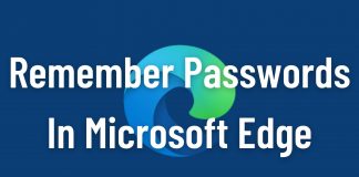 How to remember passwords in Microsoft Edge