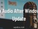 No Audio After Windows Update