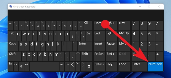 Disable Num Lock On Screen Keyboard