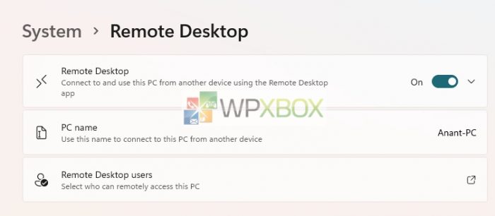 Enable Remote Desktop Windows