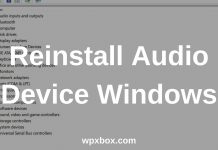 reinstall audio device Windows