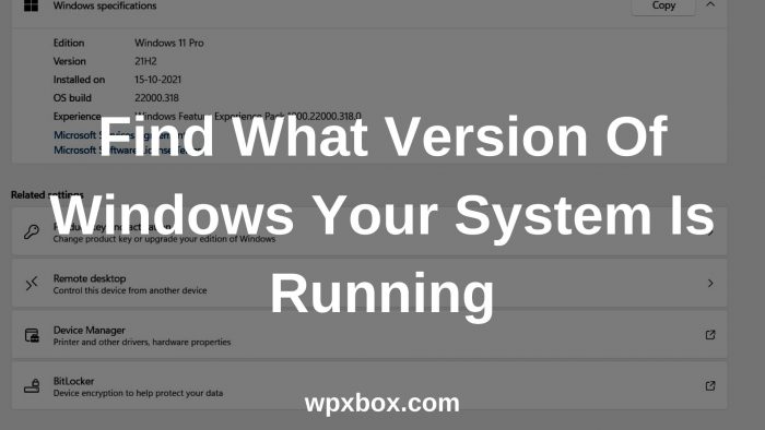 How to find what version of windows do i have