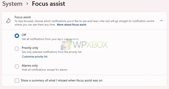 Focus Assist in Windows