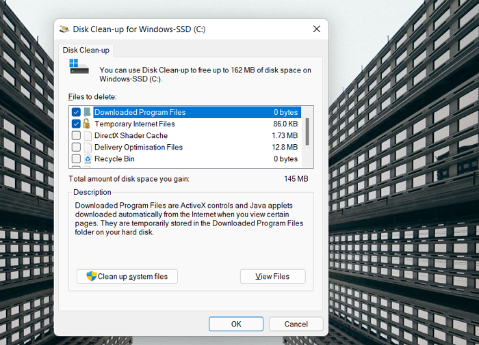 Windows Disk Cleanup tool