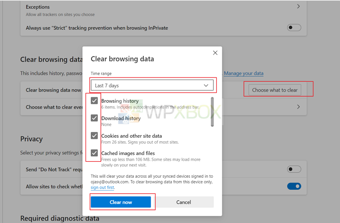 Clear Browsing Data In Microsoft Edge
