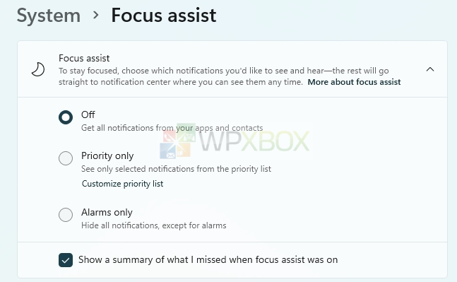 Focus Assist Windows Configuration
