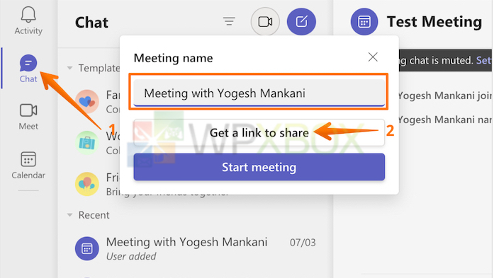 Click on Chat Icon in Microsoft Teams App