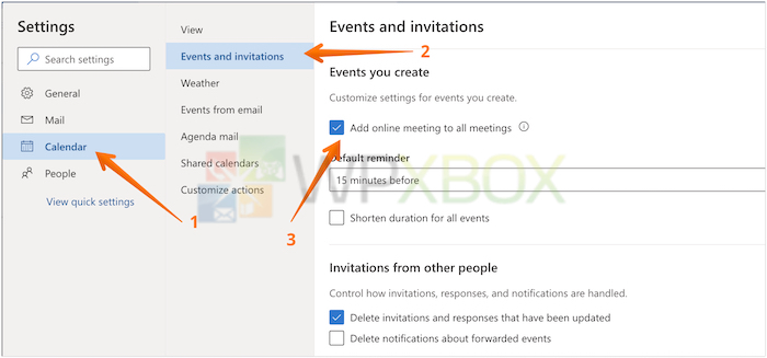 Make All Meetings Online Meetings in Outlook Web