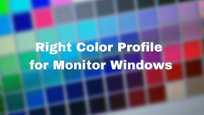 Right Color Profile for Monitor Windows