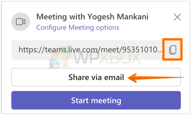 Share Link with Colleagues in Teams Via Email