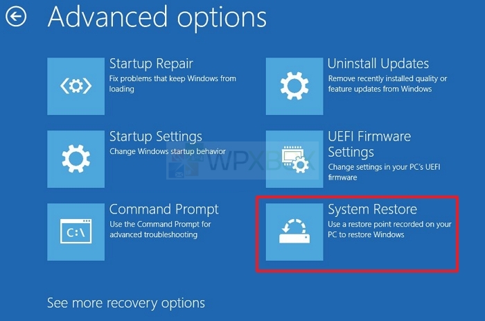 System Restore Advaned Recovery