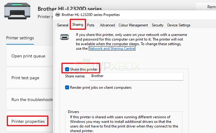 share printer in Windows