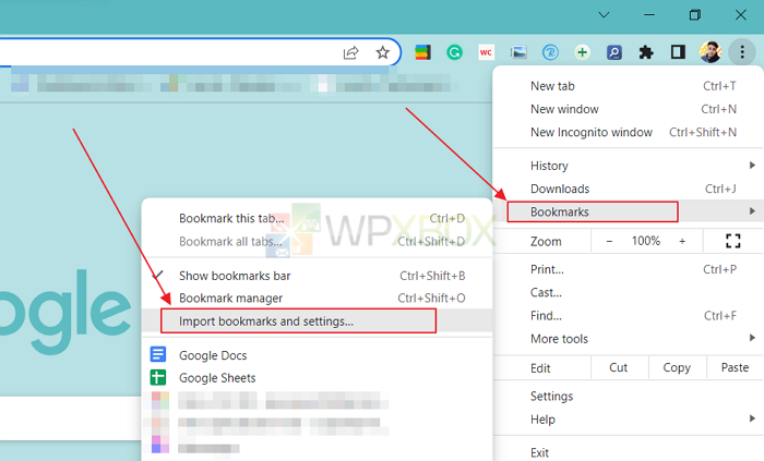 Import Bookmarks and settings in Chrome