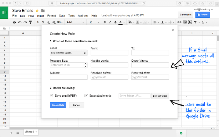 save email attachments from Gmail into Google drive