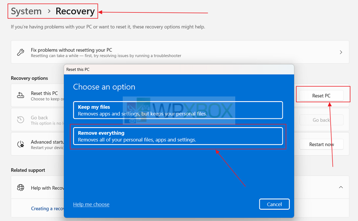 Resetting Windows PC