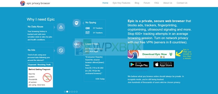 Epic Browser Privacy