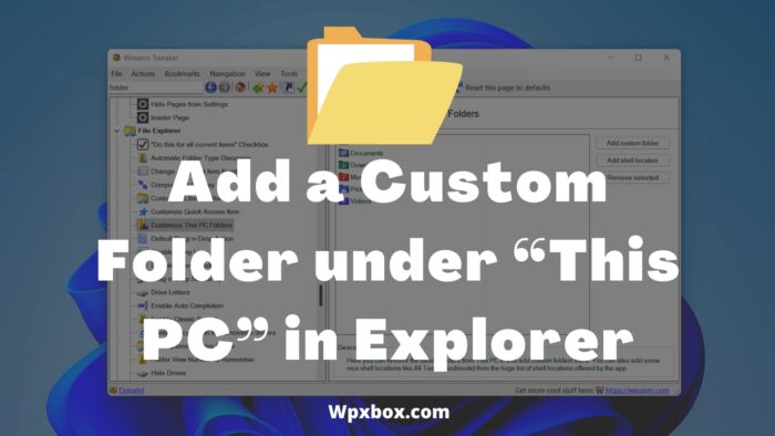 How to Add a Custom Folder under “This PC” in Explorer