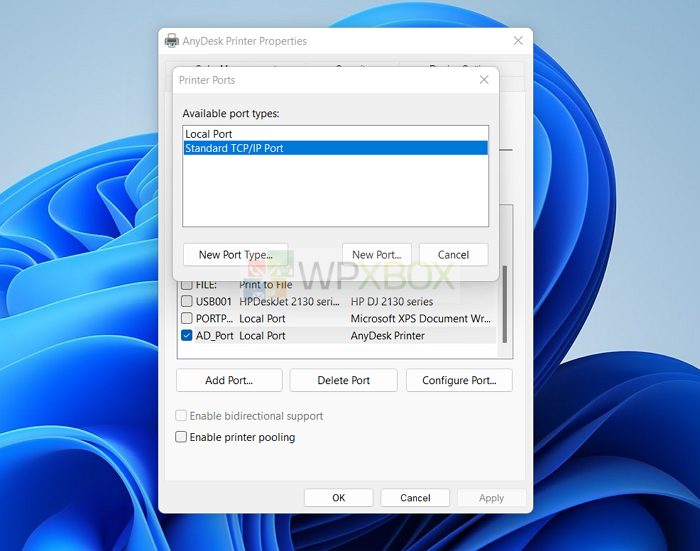 add static ip printer 0x00000709