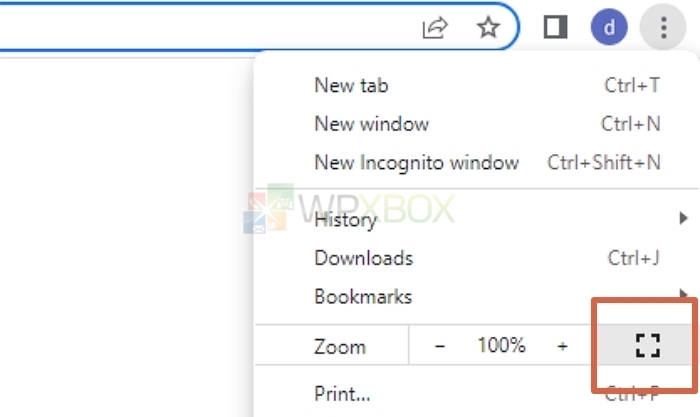 Chrome Fullscreen menu