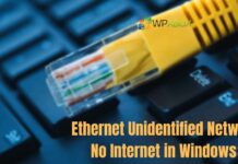 Ethernet Unidentified Network No Internet in Windows