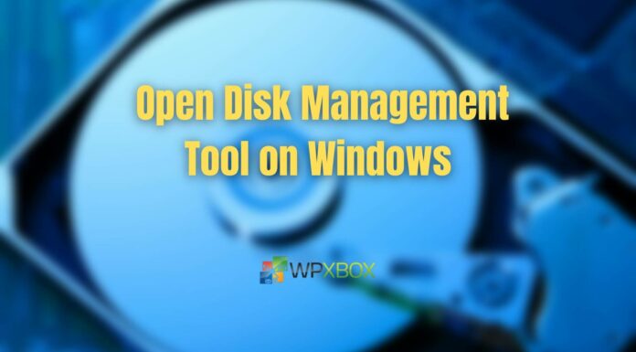 Open Disk Management Tool on Windows